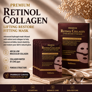 WellDerma Premium Retinol Collagen Lifting Restore Mask (box of 4)
