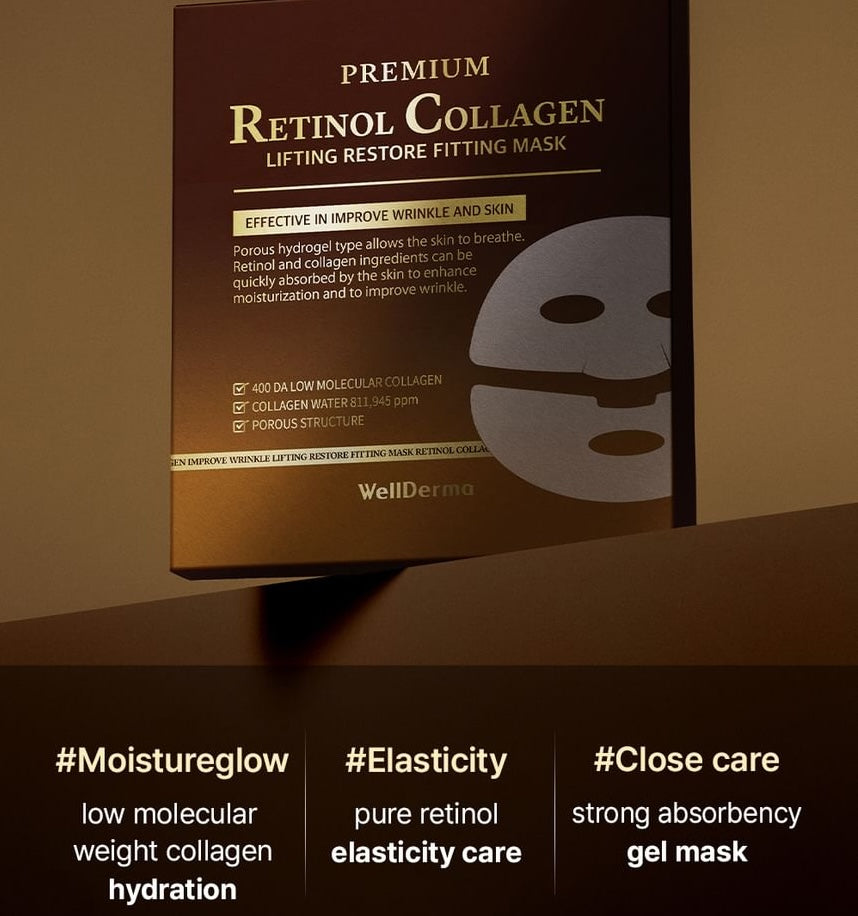 WellDerma Premium Retinol Collagen Lifting Restore Fitting Mask