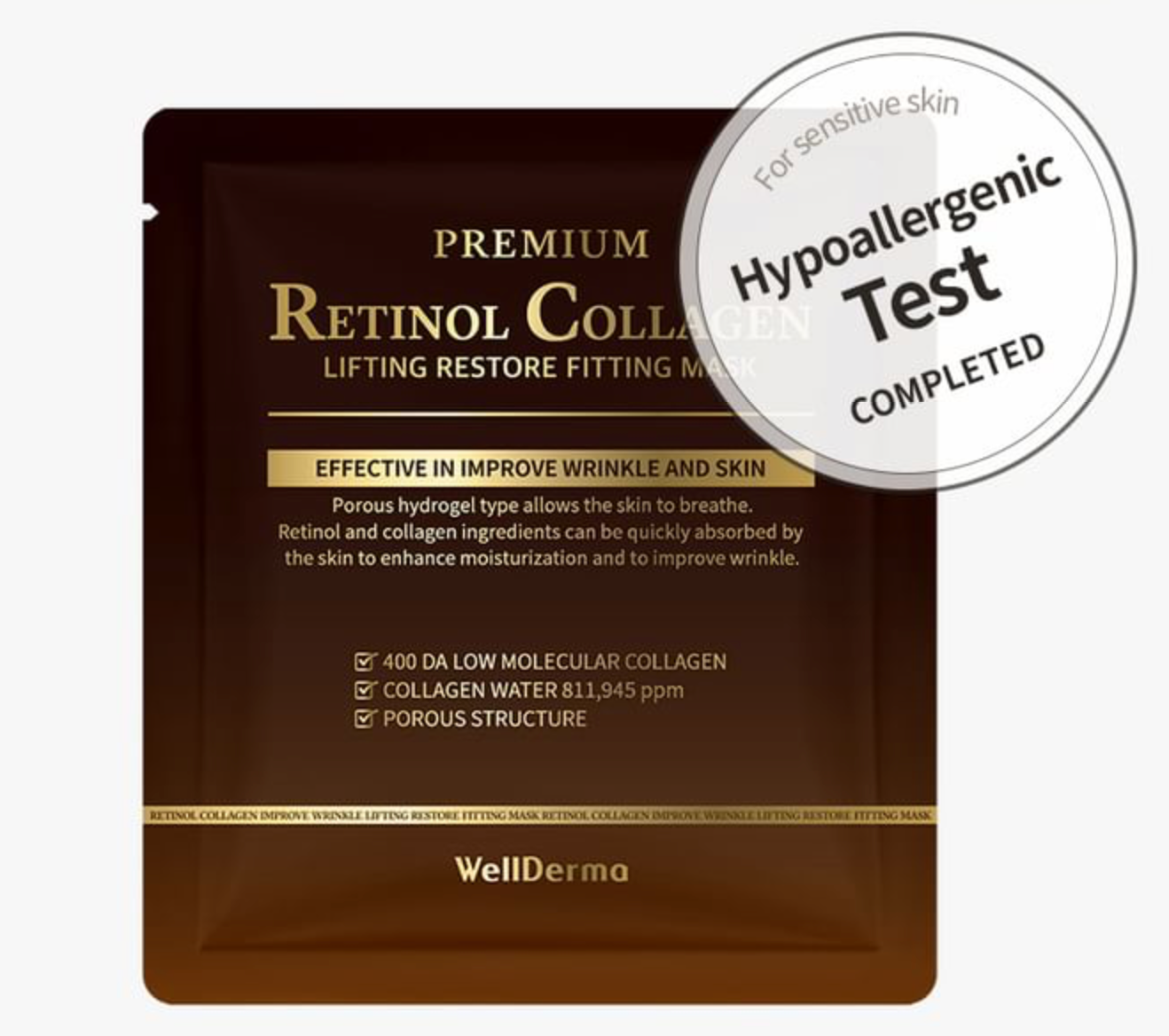WellDerma Premium Retinol Collagen Lifting Restore Fitting Mask